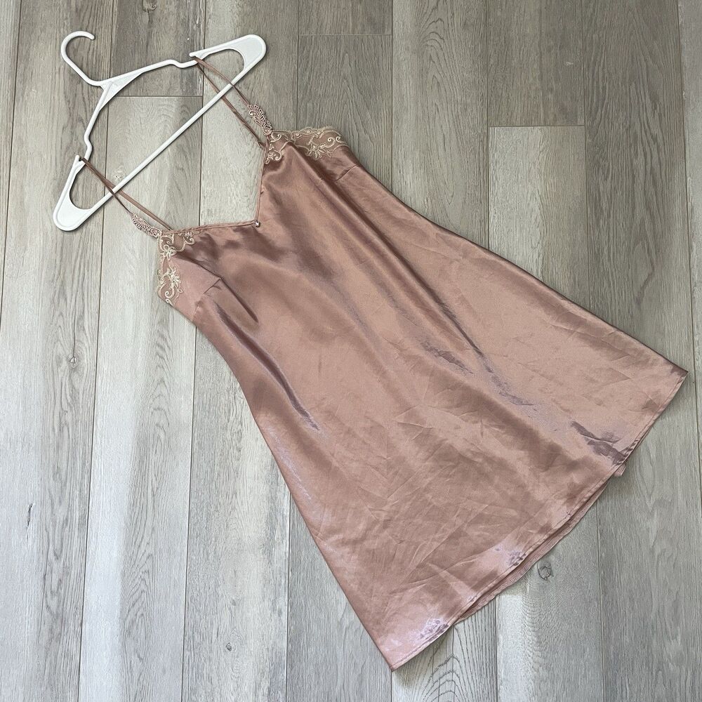 Lise Charmel Slip Dress lace v neck mini womens Pink small lingerie loungewear